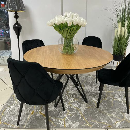 ⁦פינת אוכל עגולה נפתחת⁩ – תמונה ⁦2⁩